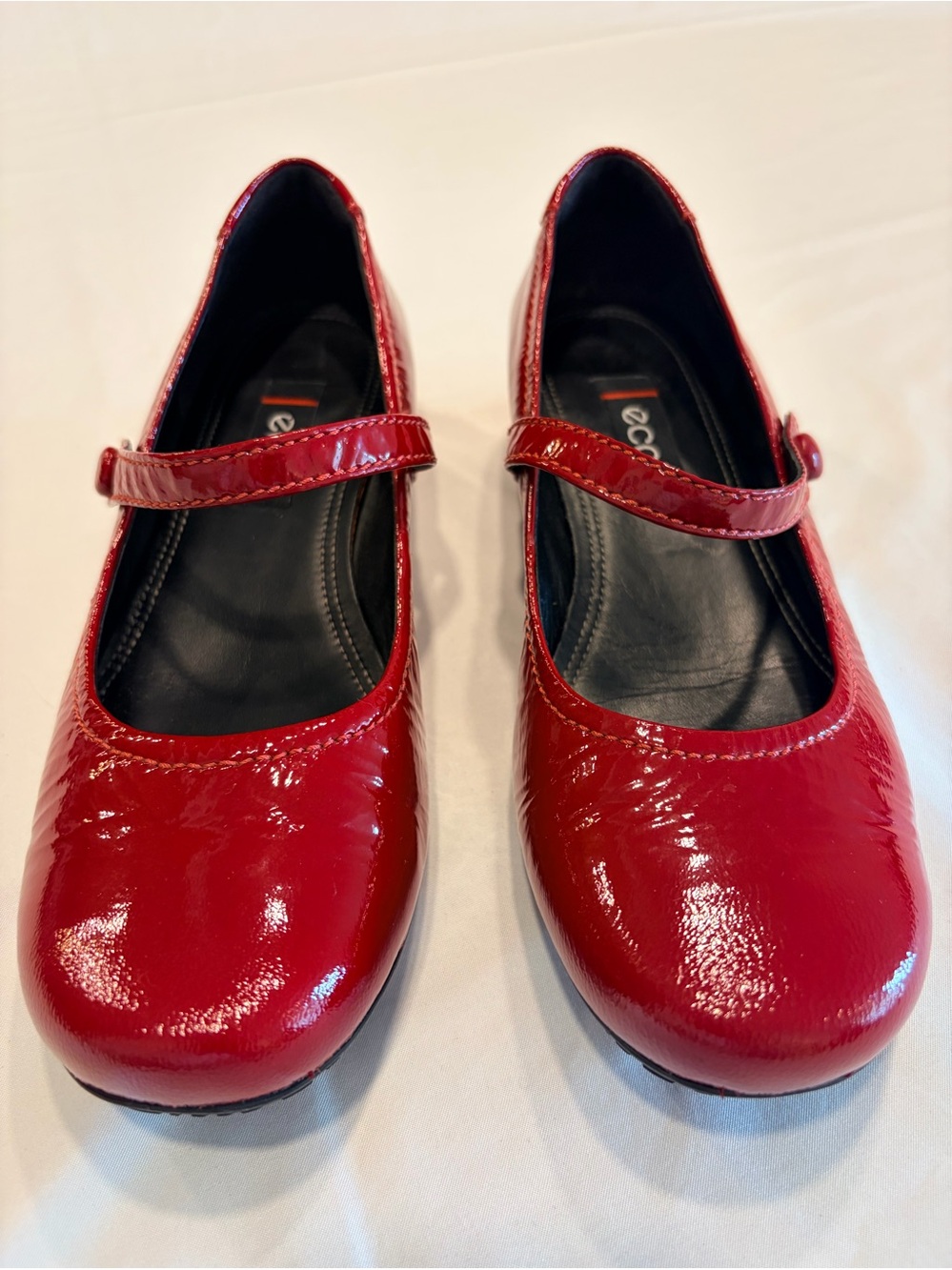 ECCO Red Patent Leather Mary Jane Flats - Size EU 36 / US 5.5-6